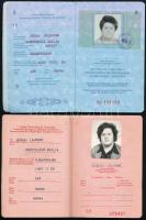 1976-1991 2 db Magyar Népköztársaság által kiállított fényképes útlevél
