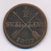 Svédország 1807. 1/2S T:3 Sweden 1807. 1/2 Skilling C:F Krause KM#565