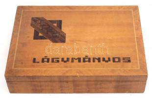 Lágymányos feliratú fa bonbonos doboz, 17,5x24x5 cm