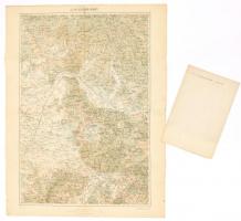 cca 1920-1930 M. Kir. Állami Térképészet 2 db Erdélyt ábrázoló térképe: Szatmárnémeti és Máramarossziget, 1: 200.000, az elsőn a hajtás mentén kis szakadásokkal, 62x47 cm és 62x46 cm /   cca 1920-1930 Map of Satu Mare (Sathmar) and Sighetu Marmatiei (Maramureschsigeth), 1: 200.000, between 62x47 cm and 62x46 cm