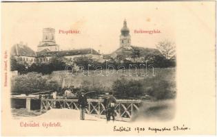 Győr, Püspökvár, Székesegyház, kikötő. Nitsmann József kiadása