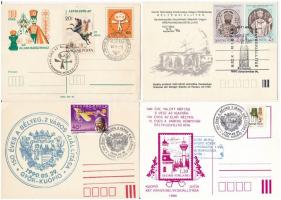 7 db MODERN képeslap emlékbélyegzésekkel / 7 modern postcards with memorial cancellations, So. Stpl