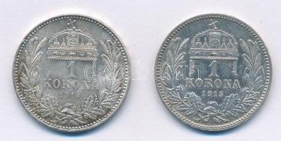 1914KB-1915KB 1K Ag "Ferenc József" (2xklf) T:1-,2 
Adamo K5.1