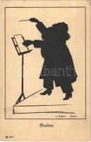 Johannes Brahms. F. A. Ackermann's Kunstverlag Serie 168: 6 Tonkünstler-Silhouetten II. s: W. Bithorn (EK)