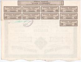 Románia / Bukarest 1926. "Steaua Romana" háromnyelvű részvény 500L-ről, szelvényekkel, fel...