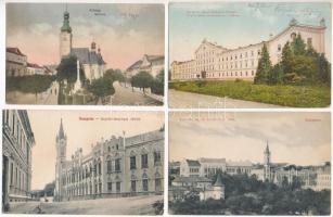 7 db RÉGI magyar város képeslap vegyes minőségben / 7 pre-1945 Hungarian town-view postcards in mixed quality