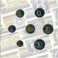 2006. 1Ft-100Ft (7xklf) forgalmi sor szettben + 1946. 1Ft Ag "Hatvanéves a Forint" utánver...