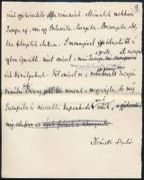1943 Németh László (1901-1975) író, autográf kézirat-részlete. A dolgozatban az Európaiság magyar ér...