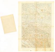cca 1914-1915 K.u. K. Militärgeograpisches Institut 2 db galiciai területet ábrázoló térképe: Czernowitz, Przemyśl, 1: 200.000, 61x43 cm és 62x43 cm közötti méretben