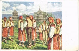 1942 Kőrösmező, Körösmező, Jaszinya, Jasina, Yasinia; Vasárnap, rutén (ruszin) folklór, fatemplom / Ruthenian (Rusyn) folklore, wooden church (EK)