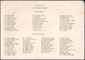 1934 Meghívó Szent István bálra. dr. gróf Károlyi József névre szóló példánya. Védnökök illusztris n...