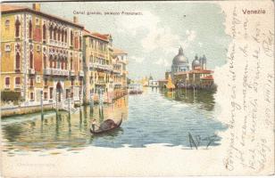 1901 Venezia, Venice; Canal grande, palazzo Franchetti / canal, palace. litho