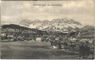 1908 Kitzbühel (Tirol), gegen das Kaisergebirge. Verlag v. Martin Ritzer. Fotografie v. H. Schumann (EK)