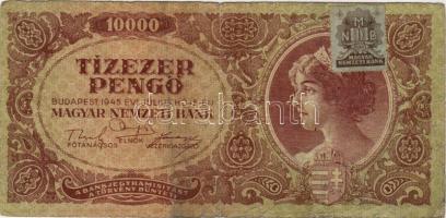 1945 10000P tévnyomatos bélyeggel! T:II
