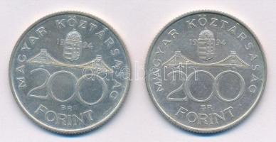 1994. 200Ft Ag "Deák" (2x) T:1- Adamo F13.1