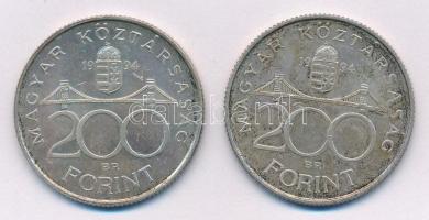 1994. 200Ft Ag "Deák" (2x) T:1- patina
Adamo F13.1