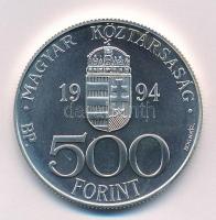 1994. 500Ft Ag "Integráció az EU-ba / Halászbástya" kapszulában, tanúsítvánnyal T:BU 
Ada...