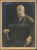 1924 Tóth Lajos vallás- és közoktatásügyi államtitkár, fotó, hátulján feliratozott, kartonra ragasztott, 22,5x16,5 cm
