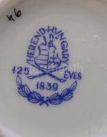 Herendi Viktória mintás váza, jelzett, kézzel festett, apró kopásnyomokkal,  m: 14 cm,