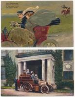 2 db RÉGI motívum képeslap: autók / 2 pre-1945 motive postcards: automobiles