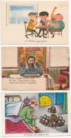 15 db VEGYES művész motívum képeslap: humor / 15 mixed art motive postcards: humour