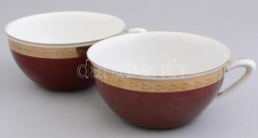 Hollóházi retro teás készlet. Hat személyes, teljes. Matricás, jelzett, kopásokkal