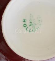 Hollóházi retro teás készlet. Hat személyes, teljes. Matricás, jelzett, kopásokkal