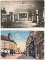 11 db RÉGI külföldi és történelmi magyar város képeslap vegyes minőségben / 11 pre-1945 European and...