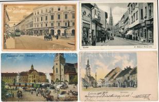10 db RÉGI külföldi és történelmi magyar város képeslap vegyes minőségben / 10 pre-1945 European and...
