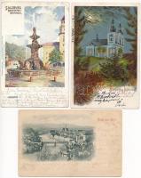 6 db RÉGI külföldi város képeslap vegyes minőségben, lithokkal / 6 pre-1905 European town-view postc...