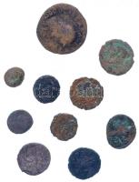 Római Birodalom 10db-os kopott és/vagy tisztítatlan III-IV. századi érmetétel T:3 Roman Empire 10pcs worn and/or uncleaned coin lot from the 3rd-4th century C:F