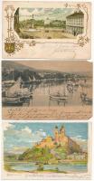 5 db RÉGI külföldi város képeslap vegyes minőségben: lithokkal / 5 pre-1905 European town-view postcards in mixed quality: with lithos