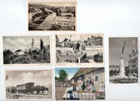 10 db RÉGI erdélyi város képeslap vegyes minőségben / 10 pre-1945 Transylvanian town-view postcards in mixed quality