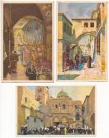 6 db RÉGI magyar vallásos művész motívum képeslap Hollós Endre pinx / 6 pre-1945 Hungarian religious...