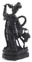 Távol-keleti női figura, műgyanta, m: 29 cm