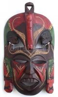 Afrikai festett fa maszk, 23,5x13,5 cm