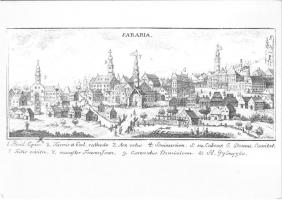 Szombathely, Sabaria; látkép 1790 (metszet XVIII. sz.) s: Tischler A.  + modern reprint