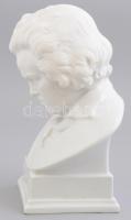 Herendi porcelán fehér mázas és biszkvit Beethoven büszt, jelzett, hibátlan, m: 21 cm