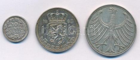 Hollandia 1941. 10c Ag "I. Vilma" + 1963. 1G Ag "I. Julianna" + NSZK 1951D 5M Ag...
