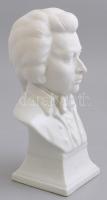 Herendi porcelán fehér mázas és biszkvit Beethoven büszt, jelzett, hibátlan, m: 20,5 cm