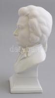 Herendi porcelán fehér mázas és biszkvit Beethoven büszt, jelzett, hibátlan, m: 20,5 cm