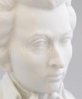 Herendi porcelán fehér mázas és biszkvit Beethoven büszt, jelzett, hibátlan, m: 20,5 cm