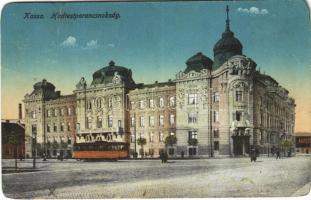 1916 Kassa, Kosice; Hadtestparancsnokság, villamos / army headquarters, tram (Rb)