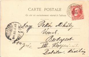 1905 Oostende, Ostende; Sur la Plage / beach, sand castle building (crease)