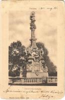 1901 Nyitra, Nitra; Szentháromság szobor. Huszár István kiadása / Trinity statue  (EK)