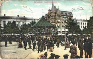 1913 Oslo, Christiania, Kristiania; Studenterlunden / park, bicycle, music pavilion (worn corner)