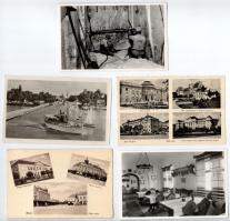 24 db RÉGI főleg használatlan történelmi magyar város képeslap vegyes minőségben / 24 pre-1960 mostly unused town-view postcards from the Kingdom of Hungary, mixed quality