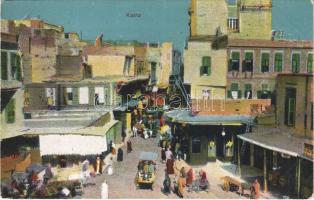 Cairo, Kairo; street view, omnibus, horse-drawn carriage