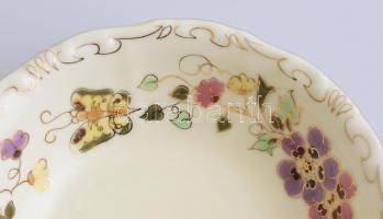 Zsolnay pillangó mintás kompótos készlet. Kézzel festett, jelzett, hibátlan