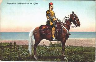 Vornehmer Mohamedaner zu Pferd / Bosnian folklore, muslim on horseback (EK)